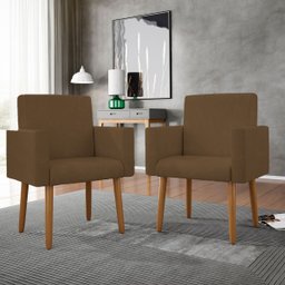 Poltrona Decorativa - Cadeira Escritório - Black Friday Cor:marrom; - 2