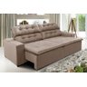 Sofá Concept 2,50 Metros Retrátil e Reclinavél com Molas Suede Light Castor - Sofá na Web - 2