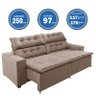 Sofá Concept 2,50 Metros Retrátil e Reclinavél com Molas Suede Light Castor - Sofá na Web - 3