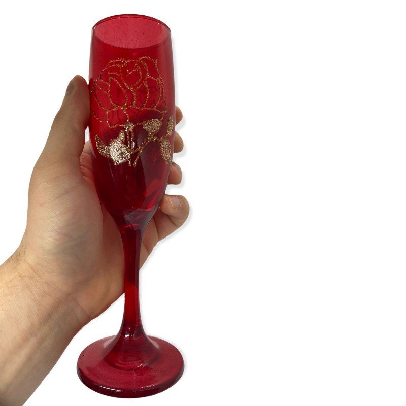 Taça Pomba Gira Rosa Vermelha Cristal Super Luxo - Vidro - 4