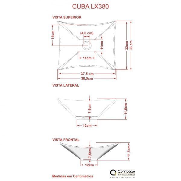 Kit Cuba L38 C/Válvula 1" (2,6cm) + Sifão PVC + Flexível Compace - 7
