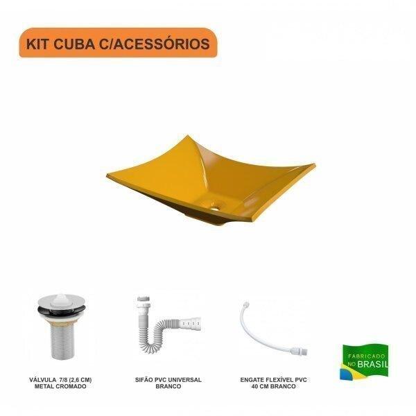 Kit Cuba L38 C/Válvula 1" (2,6cm) + Sifão PVC + Flexível Compace - 3
