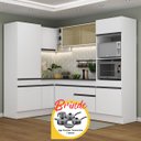 Ver imagem 1 de Cozinha Completa de Canto Veneza Mp2084 Multimóveis Branco/preto + Brinde Jogo de Panelas Tramontina