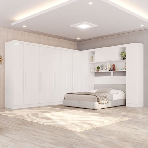 Guarda-Roupa Casal Modulado Portofino 13 Portas 4 Gavetas Branco - Pnr Móveis