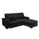 Ver imagem 1 de Sofá Berlin 2.65x1.70m com Chaise Super Pillow Top - Preto