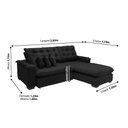 Ver imagem 2 de Sofá Berlin 2.65x1.70m com Chaise Super Pillow Top - Preto
