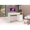 Ver imagem 1 de Escrivaninha Mesa de Computador 1 Gaveta e 1 Porta Office:nature/off White