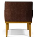 Ver imagem 2 de Kit 3 Poltronas Decorativas Sala Estar Beatriz W01 Linho Cinza Escuro Couríssimo Marrom - Lyam