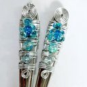 Ver imagem 3 de Conjunto Garfo e Colher Infantil Cabo Bordado Ursinho Azul