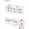 Kit 2 Balcões com Rodapé Gabinete Pia 150 cm e Cooktop 70 cm Veneza Multimóveis MP2108.895 Preto - 4