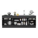 Ver imagem 5 de Kit 2 Balcões com Rodapé Gabinete Pia 150 Cm e Cooktop 70 Cm Veneza Multimóveis Mp2108.895 Preto