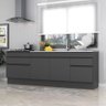 Kit 2 Balcões com Rodapé Gabinete Pia 150 cm e Cooktop 70 cm Veneza Multimóveis MP2108.895 Preto - 2