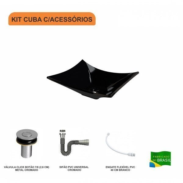 Kit Cuba L38 C/Válvula Click 1"B (2,6cm) + Sifão Cromado + Flexível Compace - 3