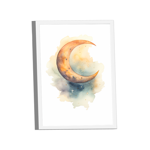 Quadro Decorativo Lua Aquarela