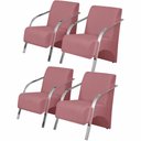 Ver imagem 1 de Kit 4 Poltronas 1 Lugar Vênus Braço Pé Alumínio Rosa