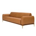 Ver imagem 5 de Sofá Cocie 3 Lugares 210cm Caramelo Corino Estrutura Madeira Acabamento Moderno Sallar Home