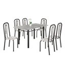 Ver imagem 2 de Conjunto Sala de Jantar com 6 Cadeiras Lívia Preto/Arabesco