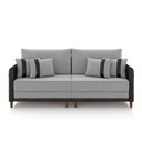 Ver imagem 3 de Sofá 3 Lugares Living 212cm Pé Madeira Valença Pto/veludo K01 - D\'rossi Cor Cinza