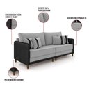 Ver imagem 5 de Sofá 3 Lugares Living 212cm Pé Madeira Valença Pto/veludo K01 - D\'rossi Cor Cinza