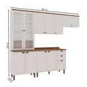 Ver imagem 4 de Cozinha Completa Iluminata 10 Portas 3 Gavetas 100% MDF com Vidro Branco/Ébano - Genialflex