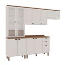 Ver imagem 2 de Cozinha Completa Iluminata 10 Portas 3 Gavetas 100% MDF com Vidro Branco/Ébano - Genialflex