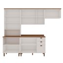 Ver imagem 3 de Cozinha Completa Iluminata 10 Portas 3 Gavetas 100% MDF com Vidro Branco/Ébano - Genialflex