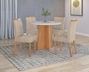 Ver imagem 6 de Conjunto Sala de Jantar Mesa Celebrare Tampo Vidro Red 100 Off White com 4 Cadeiras Téssera - Lopas