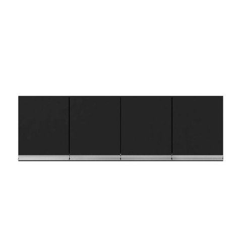 Armário Aéreo Andréia para Cozinha com 4 Portas 150 Cm Preto/fosco