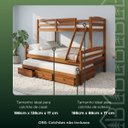 Ver imagem 3 de Cama Treliche Casal Solteiro Madeira Maciça 3 Gavetas:Castanho Claro