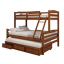 Ver imagem 5 de Cama Treliche Casal Solteiro Madeira Maciça 3 Gavetas:Castanho Claro