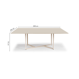 Mesa de Jantar Diadema Aço Carbono Dourado Tampo Laca Fendi + Vidro - 2