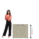 Ver imagem 5 de Armário Baixo para Escritório P25 com 2 Portas Cinza/Castanheira Marrom