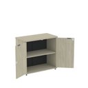 Ver imagem 3 de Armário Baixo para Escritório P25 com 2 Portas Cinza/Castanheira Marrom
