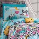 Ver imagem 3 de Kit Edredom Alegria Dupla Face Solteiro 2 Peças Malha Estampada 100% Algodão Panda Love
