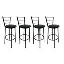Ver imagem 1 de Kit 4 Banquetas Alta Preta Cozinha Gourmet Americana Balcão:preto