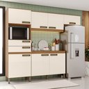 Ver imagem 1 de Cozinha Compacta 4 Peças com Aéreo para Geladeira Zoey Casa 812 7 Portas 2 Gavetas