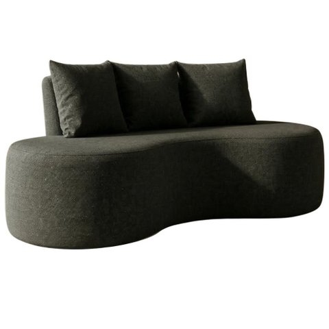 Sofa 2 Lugares Organico Ibiza 160 Cm Linho Grafite Vazzano