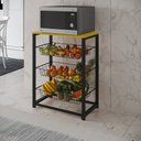 Ver imagem 1 de Fruteira com Suporte para Micro-ondas Barcelona Aço Preto Cesto Preto Tampo Canela