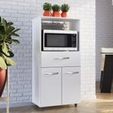 Ver imagem 2 de Armário de Cozinha Multiuso Luna 60cm com 02 Portas e Nicho Integrado Branco - Desk Design