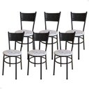 Ver imagem 1 de Conjunto 6 Cadeiras Pretas para Cozinha Viena Cor:floral Areia