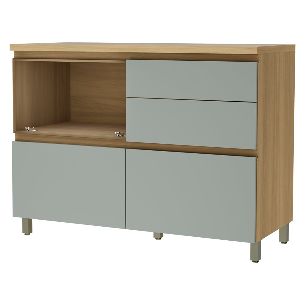 Cozinha 100% Mdf 5 Peças Rainha Nature/verde Nesher 270cm - 9