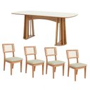 Ver imagem 2 de Conjunto de Jantar Mesa 1,80m Mdf e Base Ripada + 4 Cadeirasre