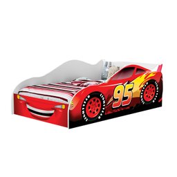 Cama Carro Solteiro Infantil Meninos Adesivada Personagens Mdf - Av:95 Vermelho - 2