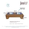 Comedouro Pet Elevado Duplo P - Potes Inox Madeira Meia Lua - 3