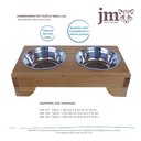 Ver imagem 2 de Comedouro Pet Elevado Duplo P - Potes Inox Madeira Meia Lua