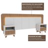 Cabeceira Casal Queen com 2 Mesas de Cabeceira Led 3000k e Tomadas 100% Mdf Mabel - 9