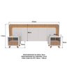 Cabeceira Casal Queen com 2 Mesas de Cabeceira Led 3000k e Tomadas 100% Mdf Mabel - 3