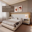 Ver imagem 5 de Cabeceira Casal Queen com 2 Mesas de Cabeceira LED 3000k e Tomadas 100% MDF Mabel