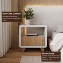 Ver imagem 6 de Cabeceira Casal Queen com 2 Mesas de Cabeceira Led 3000k e Tomadas 100% Mdf Mabel