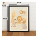 Ver imagem 2 de Quadro Decorativo Animais Fofos Safári Infantil com Vidro
